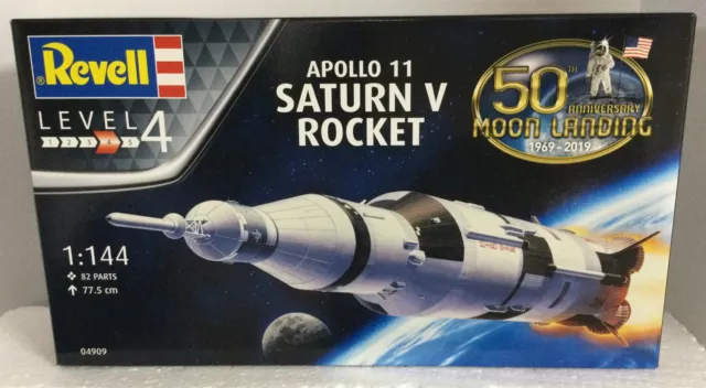 Revell Apollo 11 Saturn V Rocket, 1:144 Scale Model Kit #04909 NEW Sealed Box