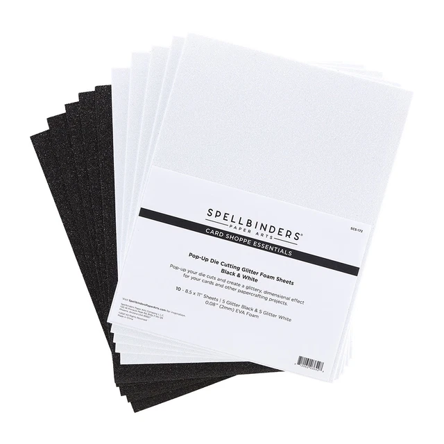 Spellbinders Glitzer Schaumstoffblätter 8,5""x11"" 10/Stück - schwarz & weiß - SCS172