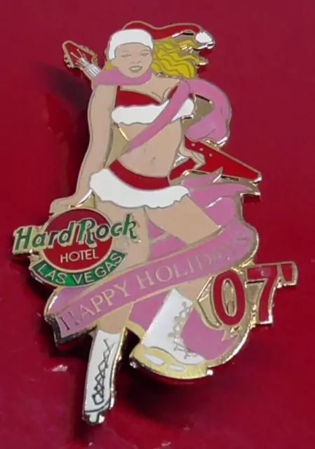 Hard Rock Cafe Enamel Pin Badge Las Vegas USA Lady Girl Santa Claus Christmas