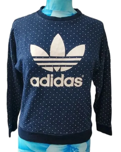 Adidas Originals Denim Spotty Sweatshirt Jumper 8uk 10/11yrs girls womens 11