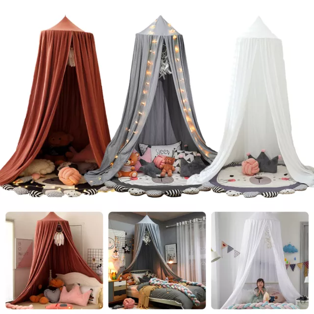Bed Canopy for Kids Soft Breathable Bed Curtain Canopy Round Dome Canopy whRLt