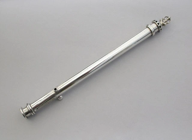 Victorian Silver Tubular Vesta Case / Sealing Wax Holder / Seal. Chester, 1899