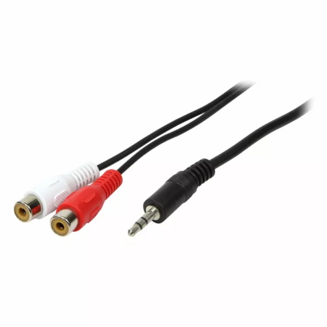 Cable adaptateur Cinch RCA femelle vers Jack mâle 3,5mm audio stéréo cordon 0,20