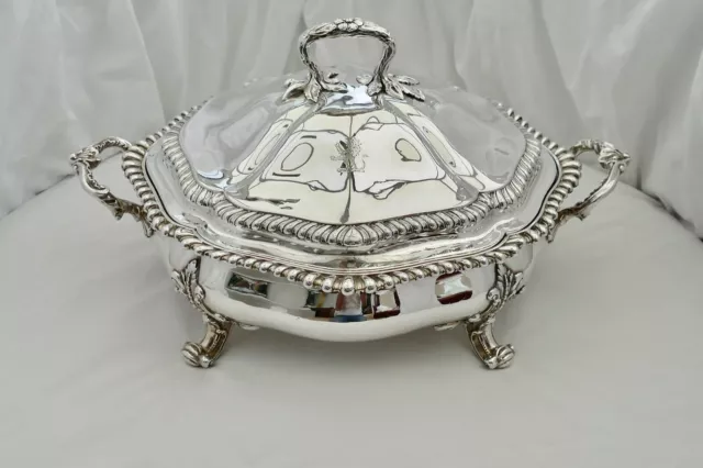 RARE GEORGE IV HM STERLING SILVER SERVING DISH & COVER 1827 Paul Storr