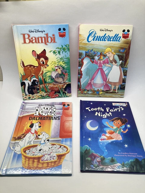Disney Wonderful World of Reading Bambi Cinderella 101 Dalmatians Lot Of 4 Books