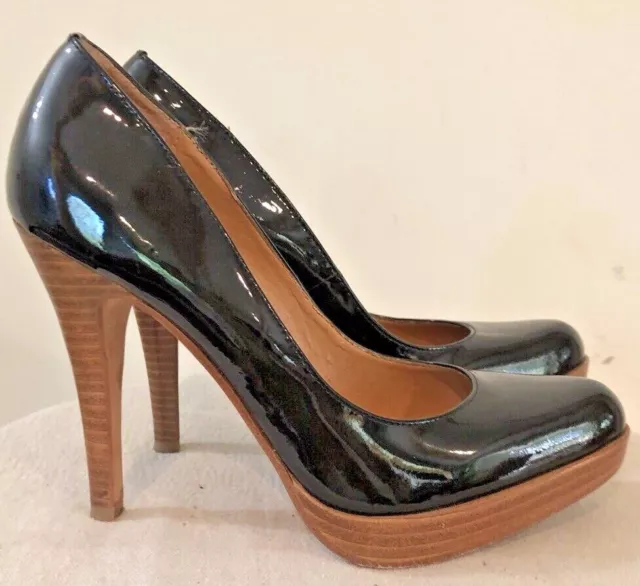 Womens Steven By Steve Madden "Lemore" Black Patent Leather Platform Pumps Sz. 5