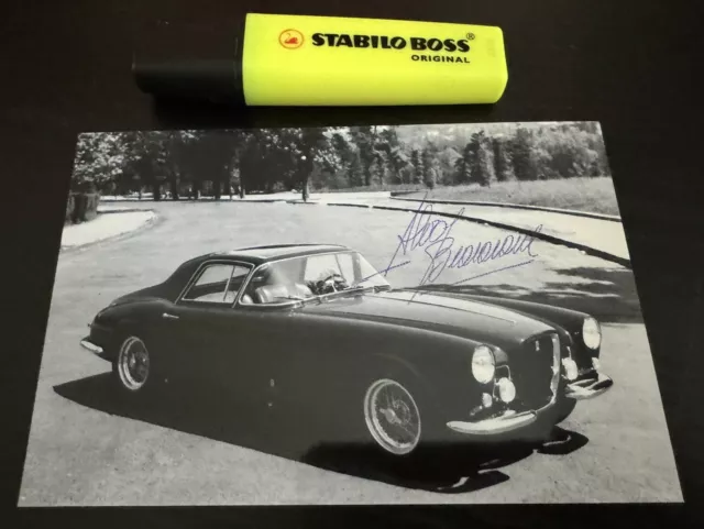 Autographe Photo Signed Chief Designer Pininfarina Aldo Brovarone Ferrari 375