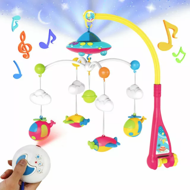 Baby Crib Mobile Musical Projection Bed Cot Toys Nursery Bed Bell 108 Melodies