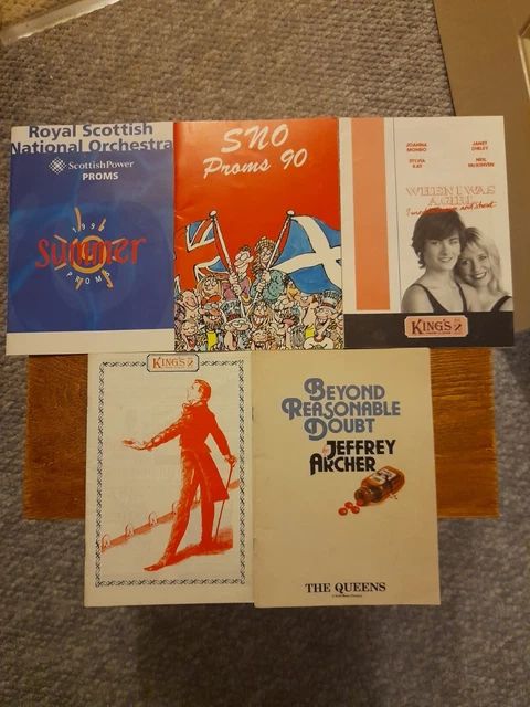 Job Lot Vintage Theatre & Scottish Proms Programmes, 1986-1997.