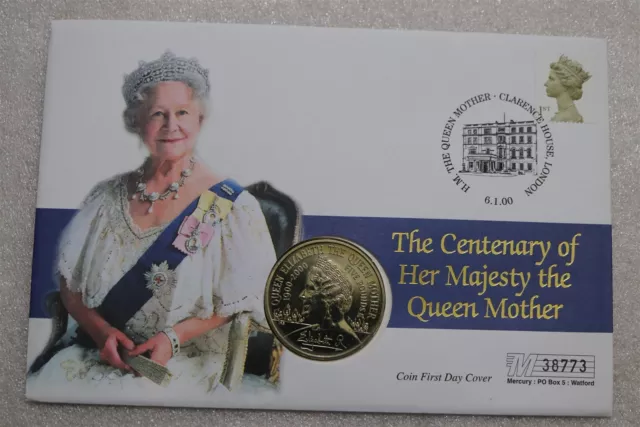 🧭 🇬🇧 Uk Gb 5 Pounds 2000 Queen Mother Coin Cover B70 #44