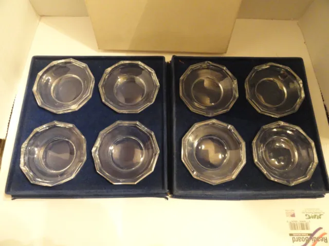 Vintage VAL ST LAMBERT Set of 8 Elegant Sauce Bowls 3 3/4" w x 3/4" h - Signed