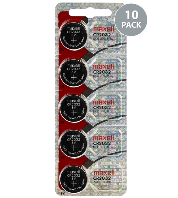 MAXELL CR2032 BATTERY 3V Lithium Coin Cell 10 Count Tracking 