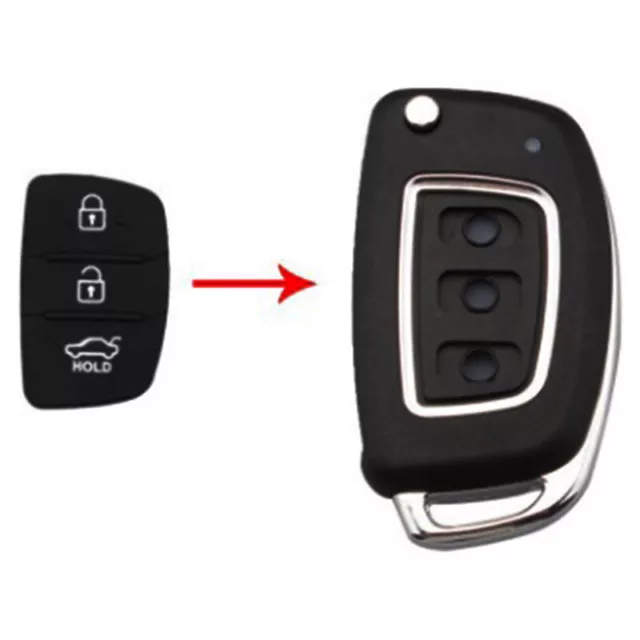 3 Button Replacement Repair Skin Flip Folding Car Key Shell Case Rubber Pad_#km