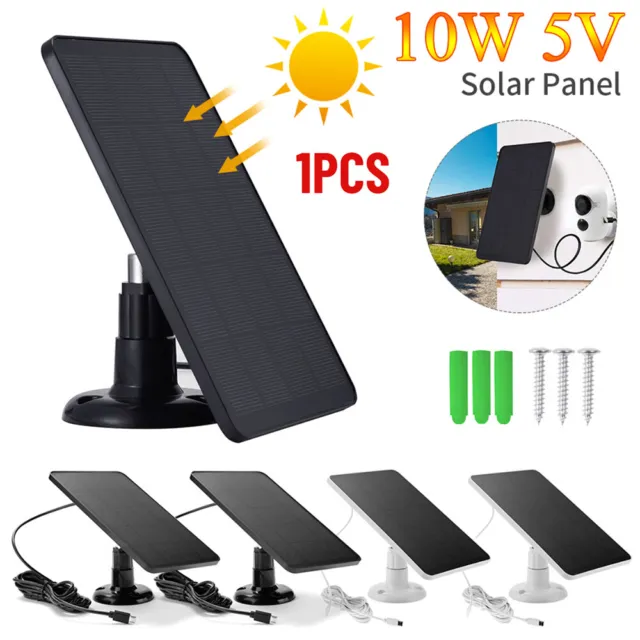 10W Solar Panel for Security Camera Light Stand USB Charging Waterproof Outdoor