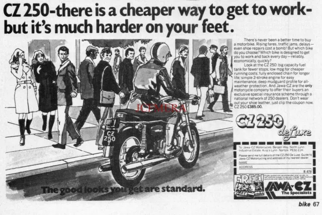 JAWA/CZ '250 De Luxe' Motor Cycle ADVERT Original Vintage 1979 Print Ad 690/69