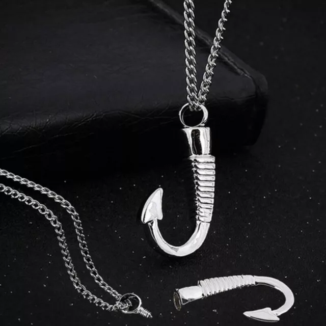 Fishhook Urn Necklace for Ashes - Cremation Jewelry Keepsake Memorial Pendan*tz_