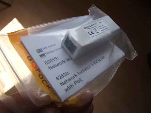 Netzwerk Isolator 6 kV RJ45 Delock 62619 Überspannungsschutz