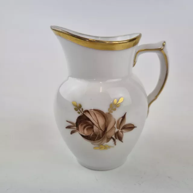 Royal Copenhagen Brown Rose Porcelain Cream Jug Milk Creamer 10cm High