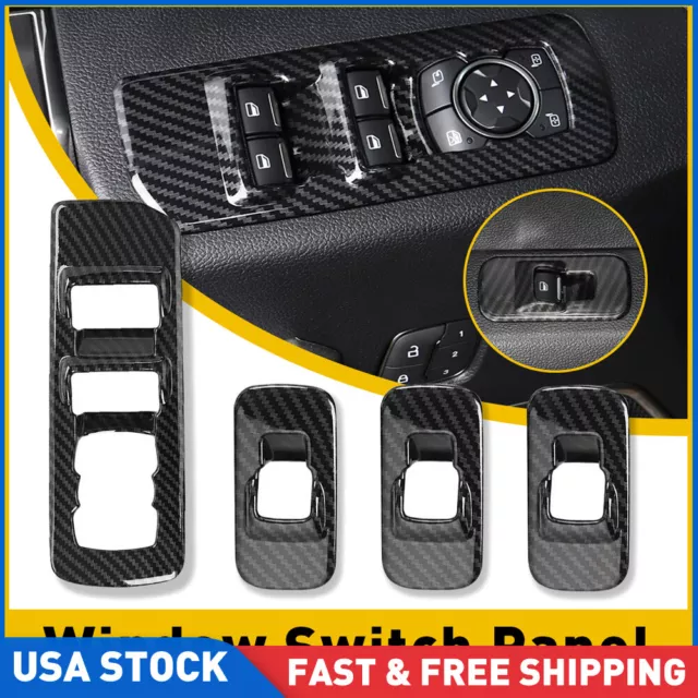 Carbon Fiber Grain Window Lift Adjust Panel Switch Trims For 2015-2019 Ford F150