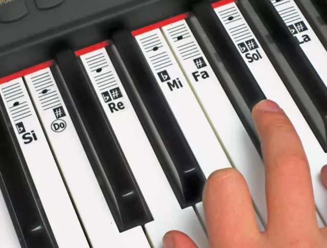 Autocollants notes de musique pour piano solfège solfège - Autocollant étiquettes clavier Do-Re-Mi Learn