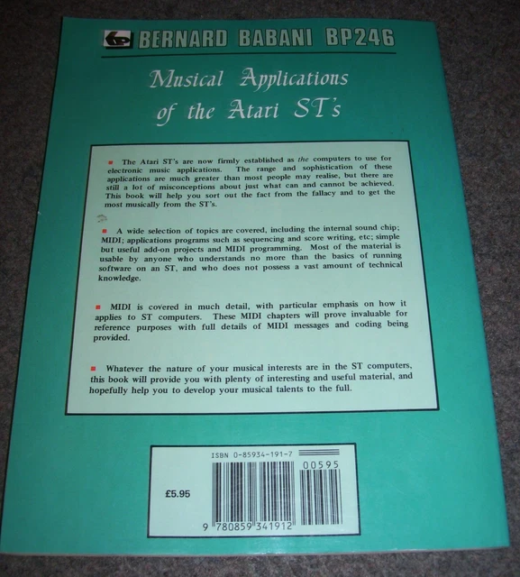 ATARI 520 1040 St Mega Ordinateur Musical Instruments de La Livre ...