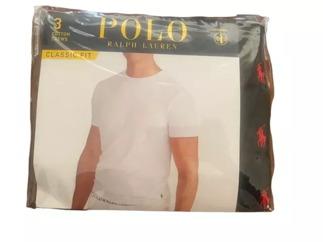 New Polo Ralph Lauren Classic Fit Undershirt  Pack of 3 Size S Black