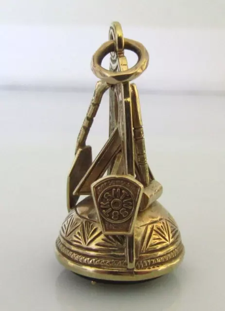 9CT GOLD FOB 9ct Yellow Gold Masonic Black Onyx Fob Pendant