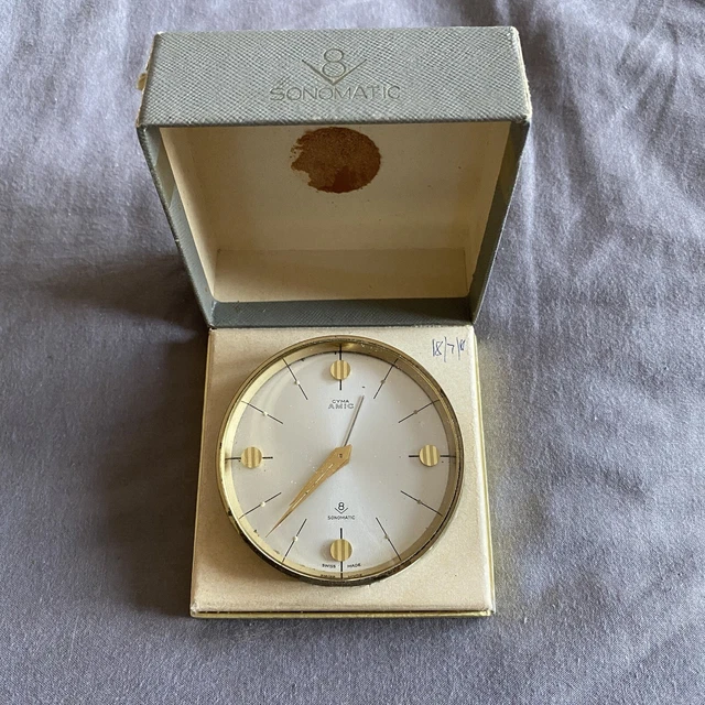 VINTAGE SWISS MADE CYMA Amic Sonomatic Mechanical Desk / Bedside Alarm