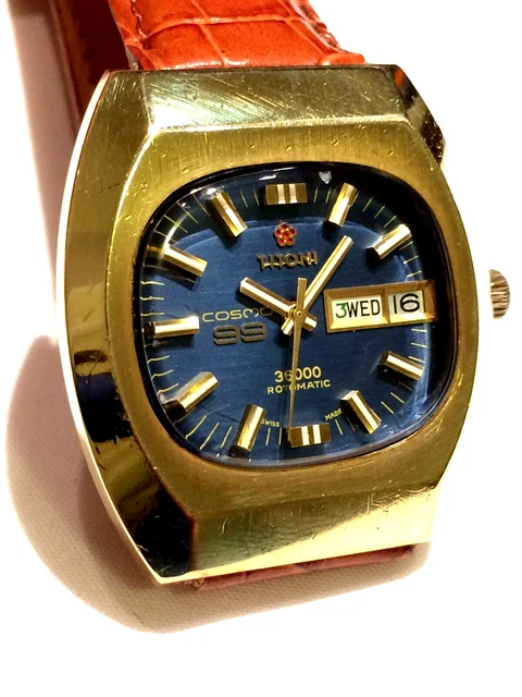 VINTAGE SWISS GOLD Plated Titoni Cosmo 99 36000 Rotomatic Mens 
