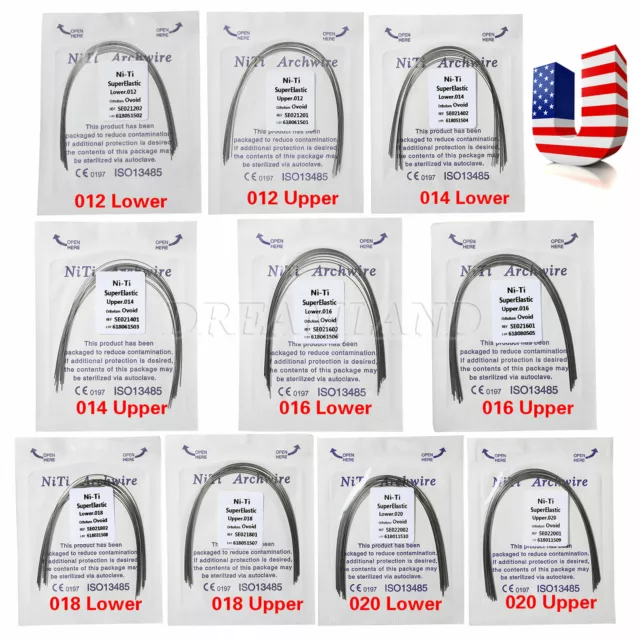Dental Orthodontic Niti Arch Wire Round Super Elastic Upper Lower 012-020 L5C