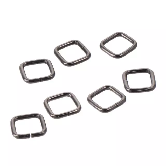 60Pcs Black Square Buckle Rectangular Metal Buckles for Straps  for Purse