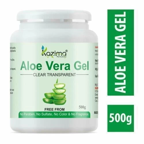 Gel de aloe vera crudo KAZIMA - 100% gel natural puro para piel, cara, cabello, hidratante