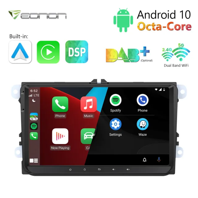 UK Android 10 9" Head Unit Car Stereo GPS Sat Nav Radio For RCD330 VW Golf Jetta