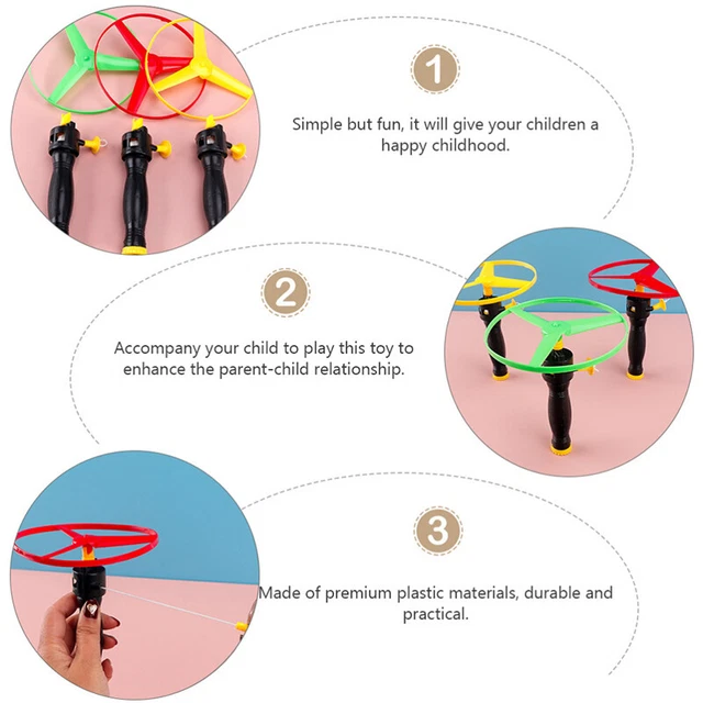6pcs Flying Disc propeller Toys Kids Helicopter Pull String Flying Saucers.qhk