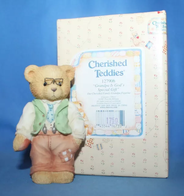 Cherished Teddies Grandpa Is God's Special Gift Figurine #107906 1997 Enesco