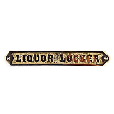 Liquor Locker Wall Plaque Sign Polished Solid Brass Nautical Beach House Boat