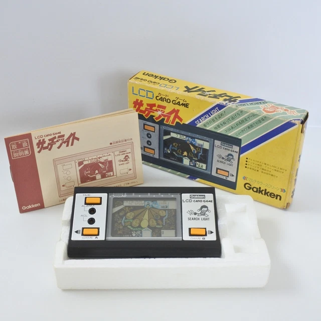LCD SEARCH LIGHT Handheld console Card Game Watch Boxed Gakken