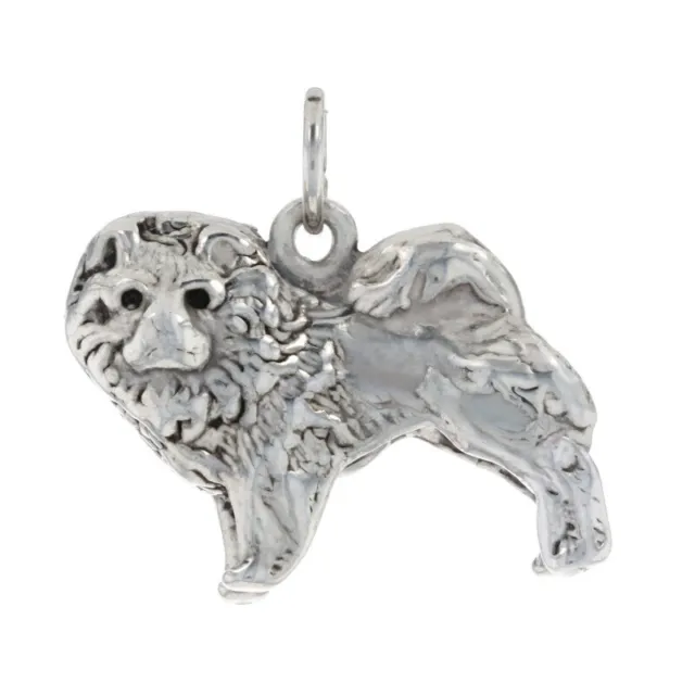 Chow Chow Dog Charm - Sterling Silver 925 Cute Pet Canine Pendant