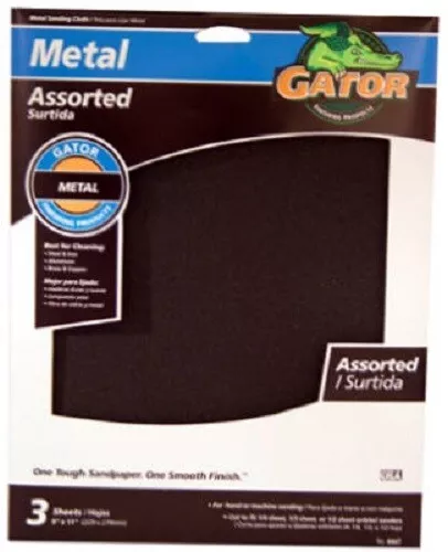 Ali Gator Sandpaper, Emery Cloth, Assorted Grit, 3-Pk., 4447