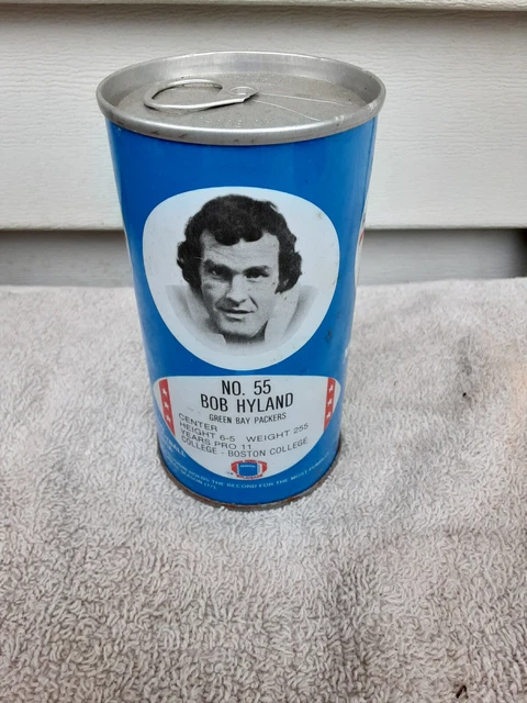 Rc Cola Football Bob Hyland  Straight Steel Soda Can Cans Empty Gar