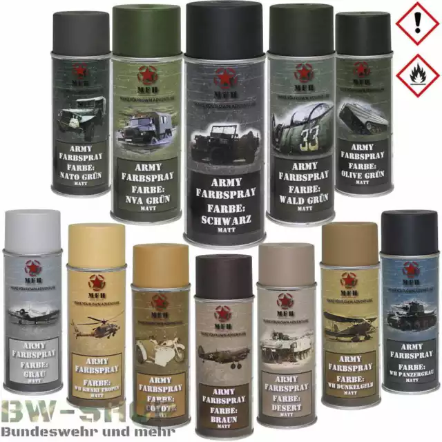 BW FARBSPRAY MATT MILITÄRLACK 400ml ARMY SPRAYDOSE MILITÄR BUNDESWEHR SPRAY LACK