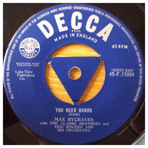 MAX BYGRAVES You Need Hands / Tulips From Amsterdam (Vinyl) EUR 6,39