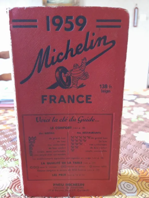 Guide rouge michelin france de 1959 bon état complet