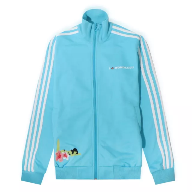 Adidas Honolulu Firebird Jacket UK 8 Baby Blue Women's Rare Casual Track Top