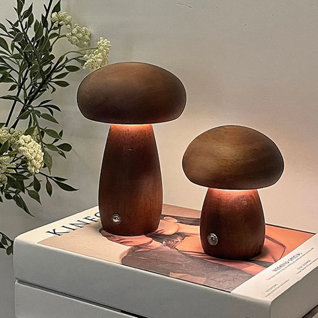 LED MUSHROOM NIGHT Light Bedside Table Night Light USB Rechargeable