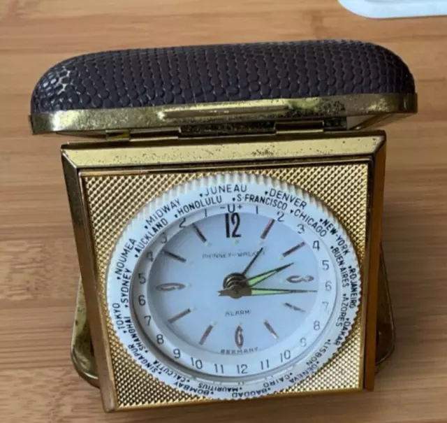 Vintage Phinney Walker Travel Alarm Clock 1950s