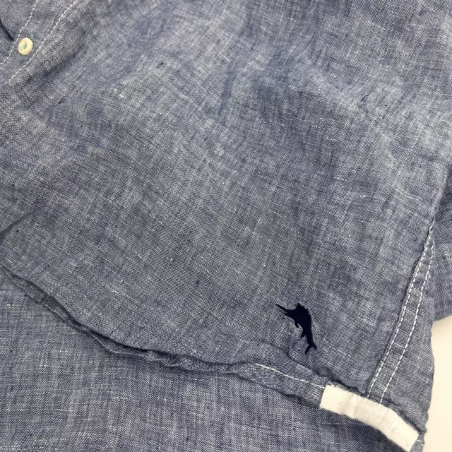 TOMMY BAHAMA MEN'S Navy BLue 100% Linen Short Sleeve Shirt XL $29.99 ...