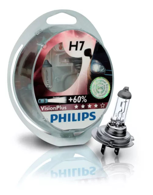 2x H7 Birne Philips VisionPLUS 55 Watt 12V Lampe +60% Licht Leuchte Halogen