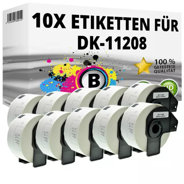 10x Etiketten kompatibel Brother P-Touch QL 1050 1060 500 550 570 650 700 710