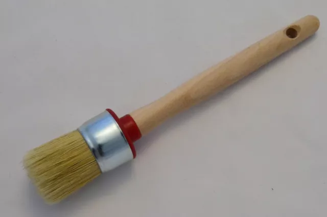 35mm Pure Bristle Mix Round Paint Brush, Shabby Chic Chalk Paint, Wax & Oil